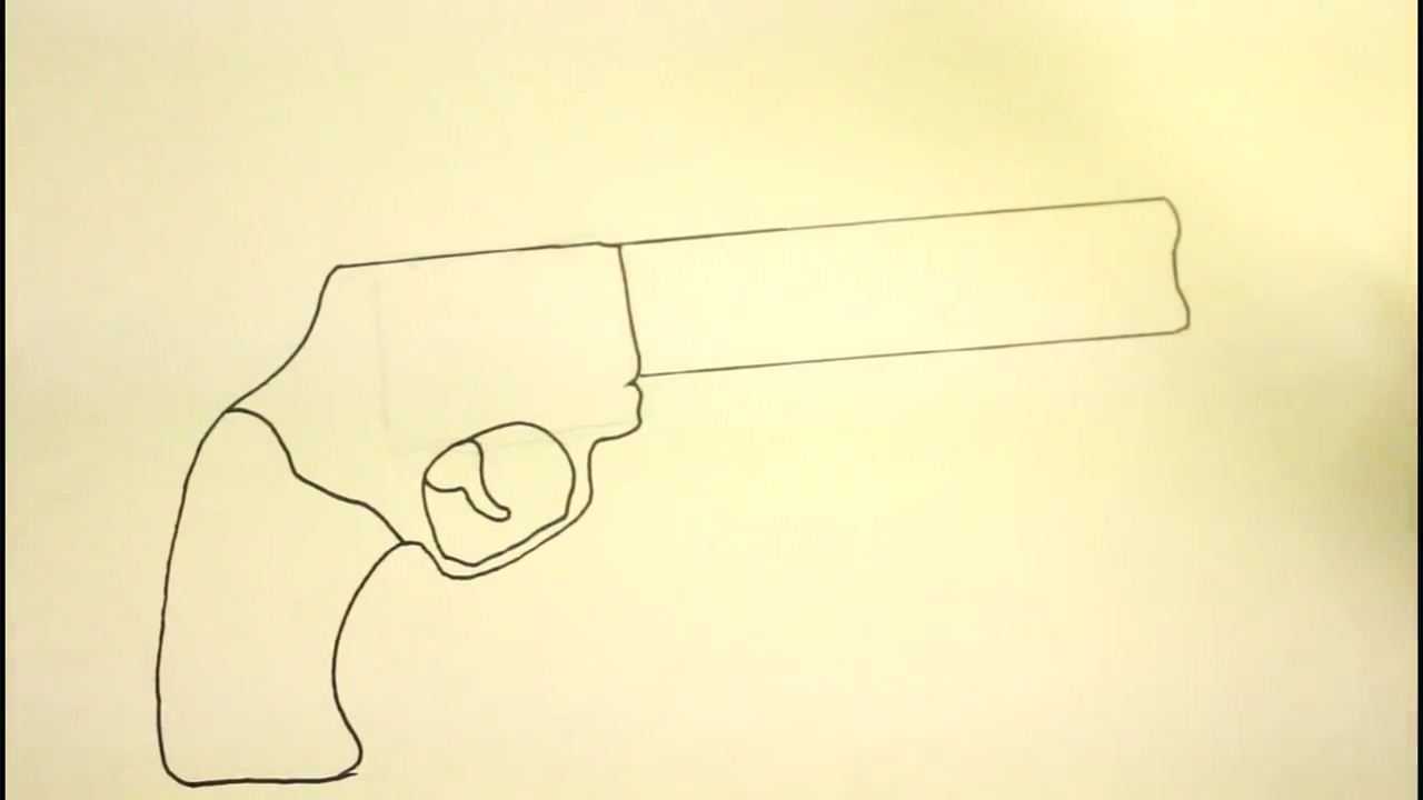 Как нарисовать пистолет поэтапно карандашом,  фото — легкие мастер-классы по рисованию пистолета