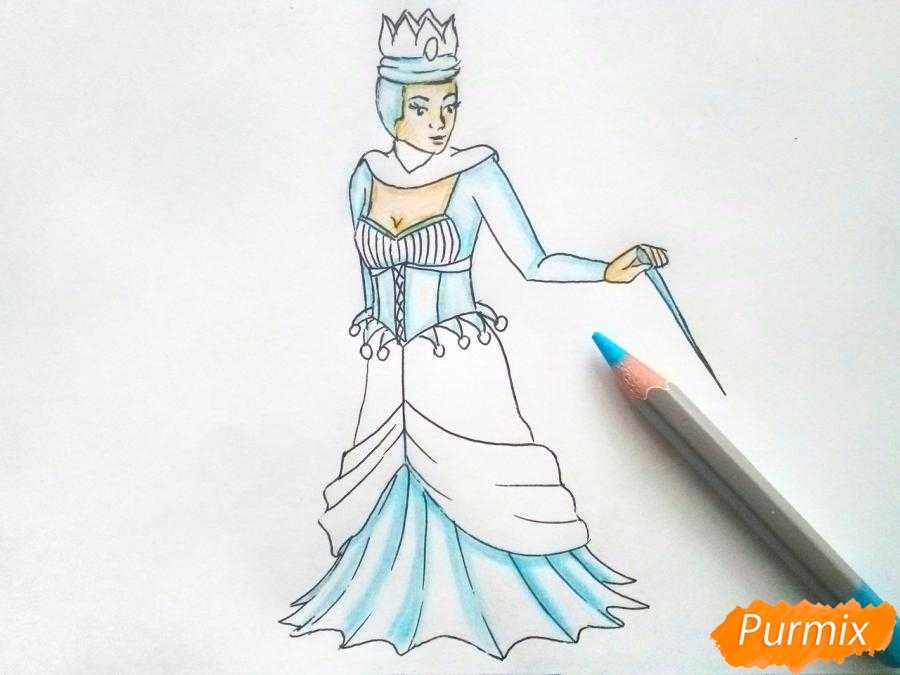 Как нарисовать снежную королеву карандашом поэтапно.