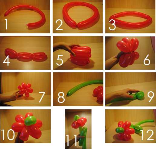 Как из шарика сделать цветок пошагово фото