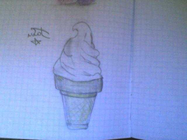 Как нарисовать мороженое карандашом легко поэтапно