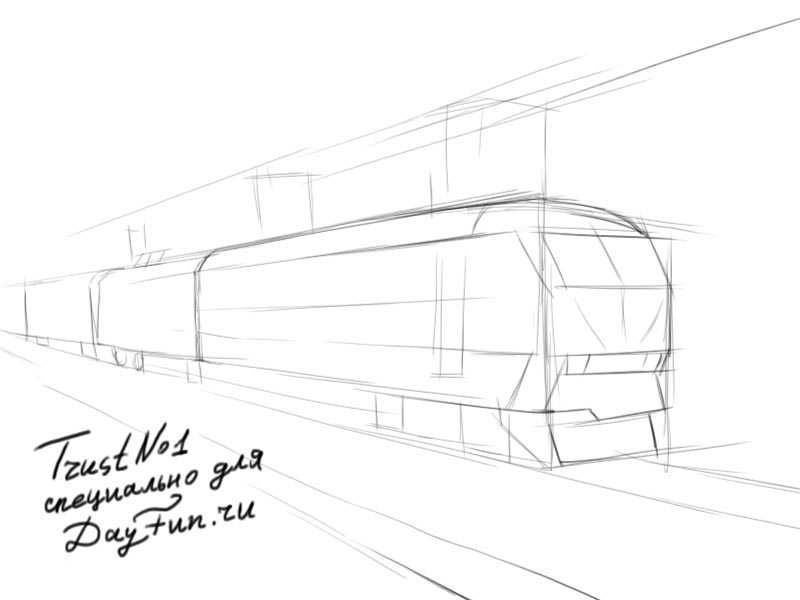 Как нарисовать поезд. как нарисовать детскую железную дорогу с паровозиком шаг за шагом. рисунок карандашом для детей поезд, фото