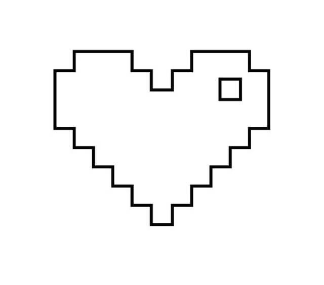 Рисунок сердце карандашом по клеточкам: человеческое, контур, шаблон, разбитое с крыльями, холодное, объемное