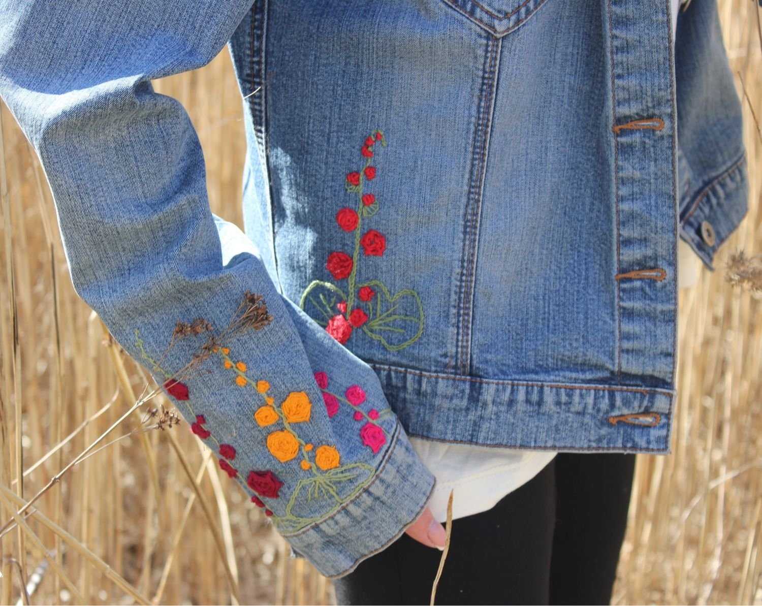 Вышивка на джинсах своими руками нитками разными способами по схемам и шаблонам