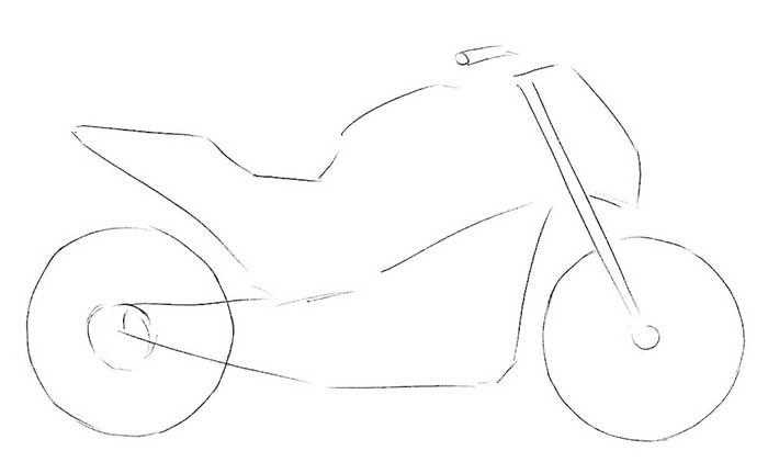 Как нарисовать мотоцикл ребёнку — megamaster.info
