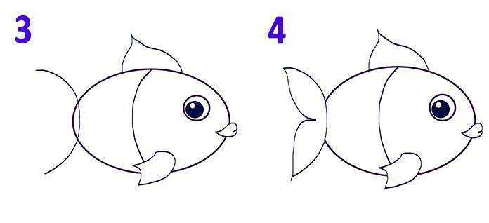 Как нарисовать рыбку карандашом поэтапно