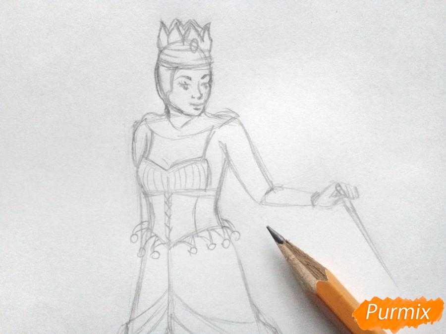 Как нарисовать снежную королеву карандашом