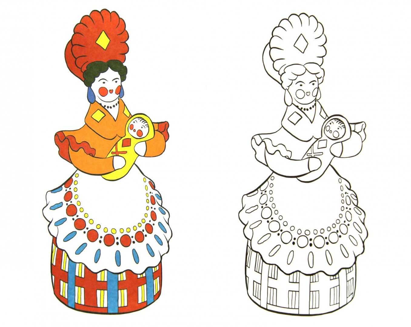 Раскраски Дымковская игрушка - Смотрите, скачивайте, и распечатывайте лучшие варианты раскрасок