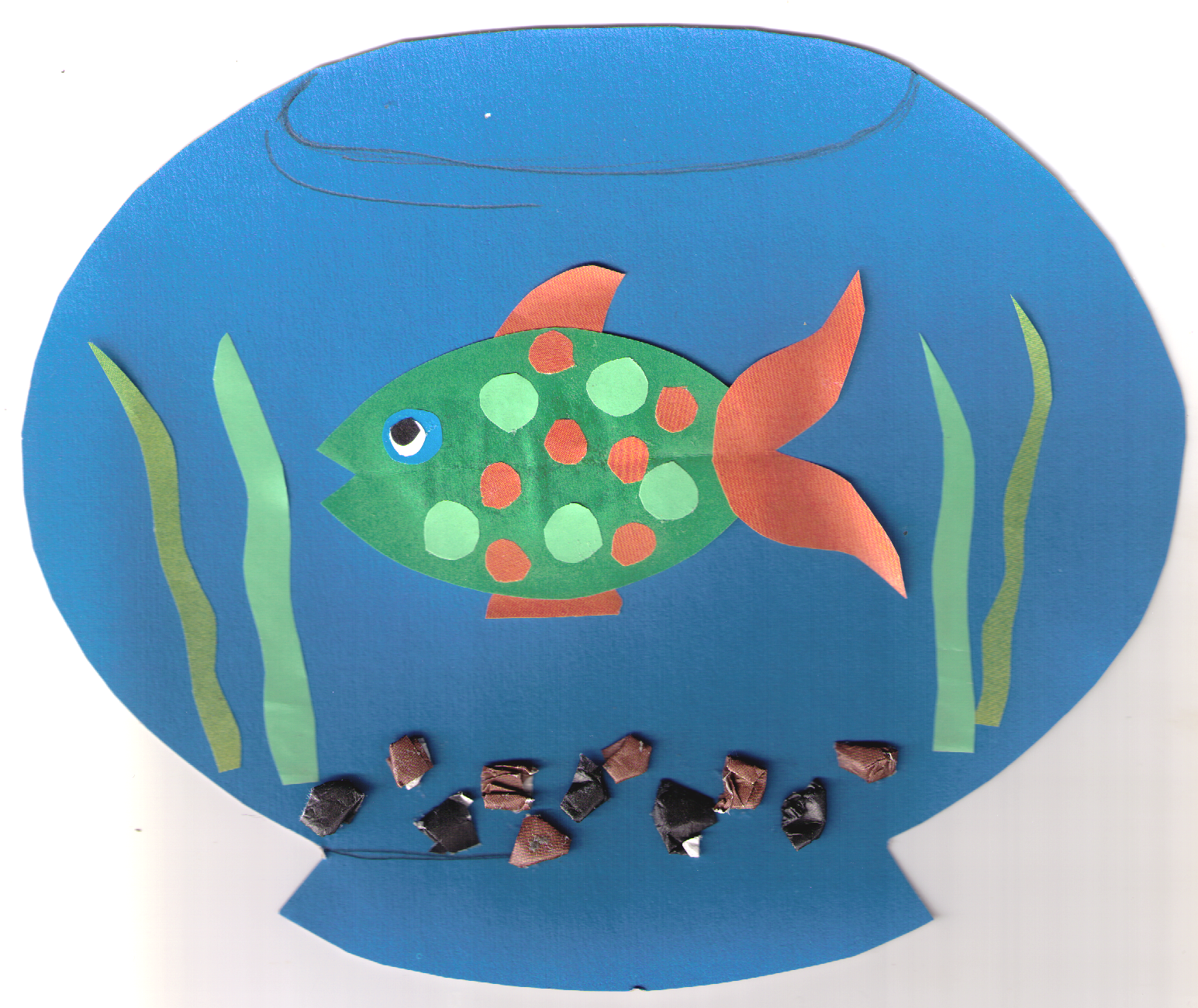 Конспект занятия по аппликации для детей 4–5 лет «рыбки в аквариуме»