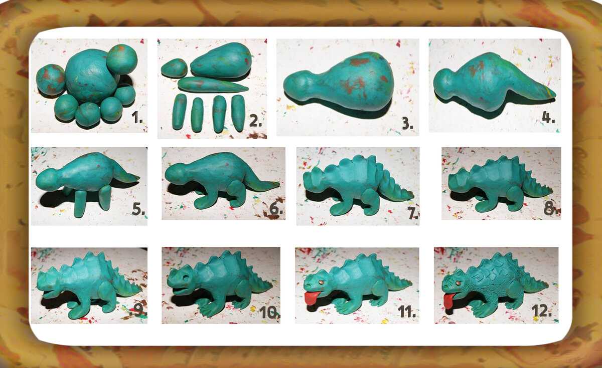 Динозавр из пластилина своими руками — как слепить пошагово с фото для детей