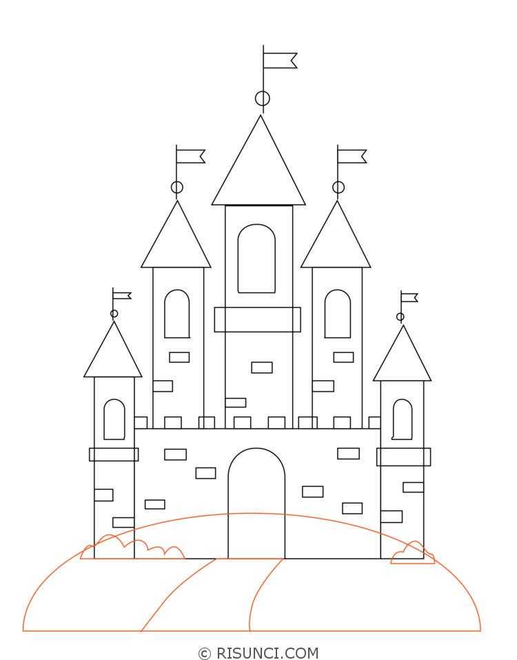 Как нарисовать замок поэтапно: красивый карандашный рисунок настоящего замка