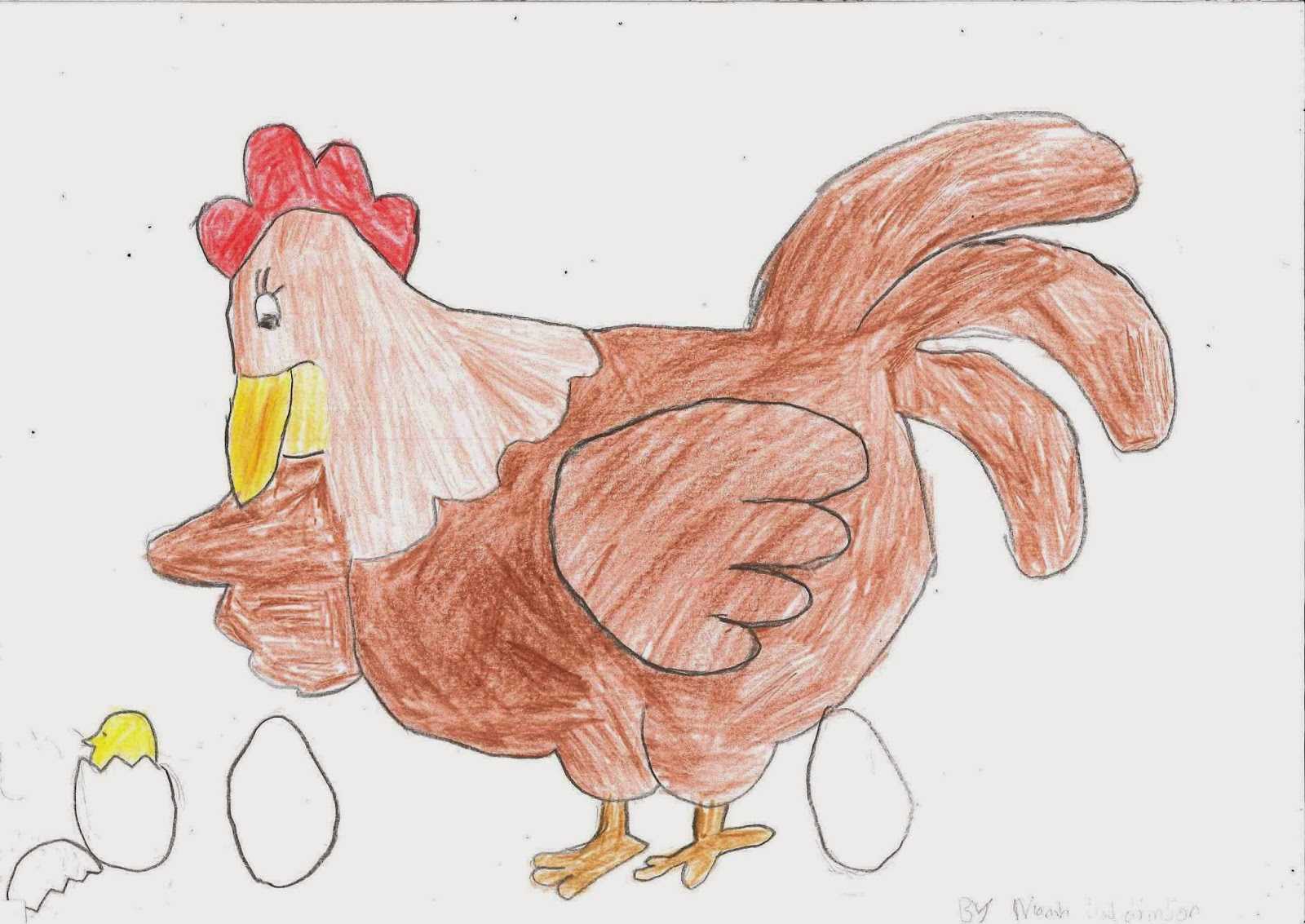 Цыпленок рисунок для детей карандашом поэтапно, красками
