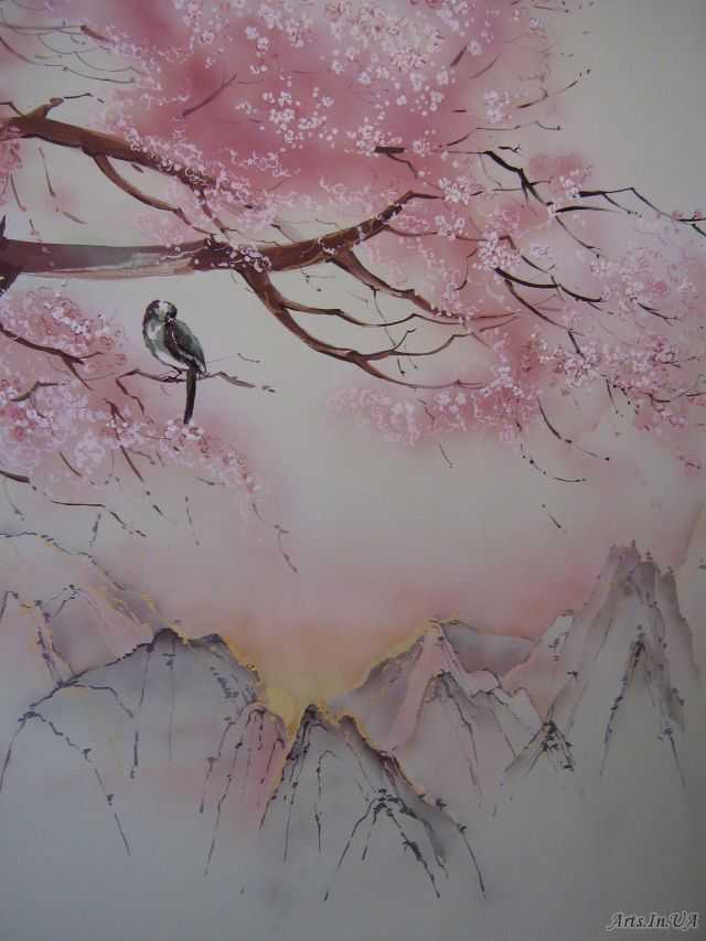 Картина панно рисунок мастер-класс рисование и живопись праздник цветения сакуры в японии — ханами мастер-класс по рисованию акварель бумага гуашь