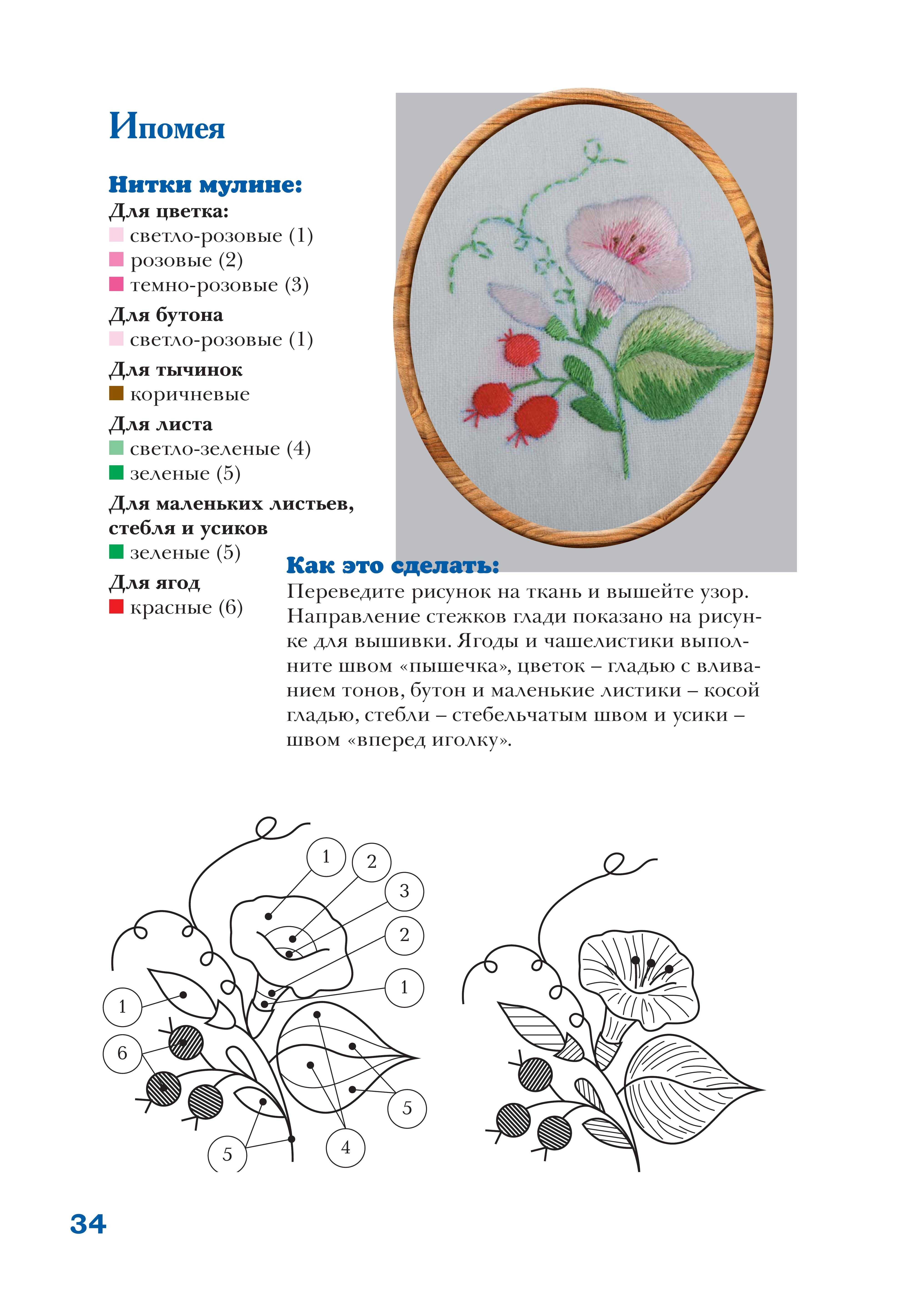 Вышивка гладью цветов: схемы с инструкциями