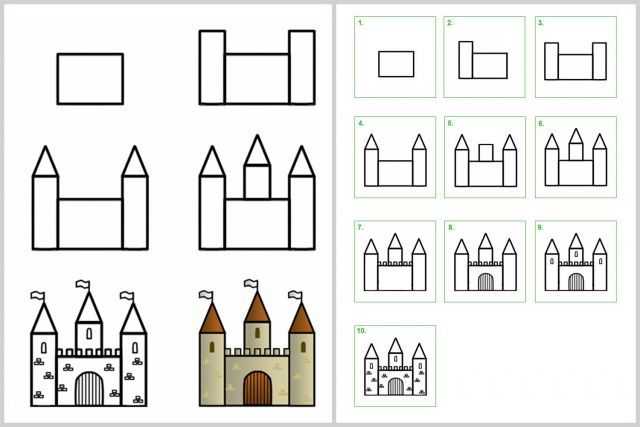 Как нарисовать замок поэтапно карандашом: рекомендации для детей