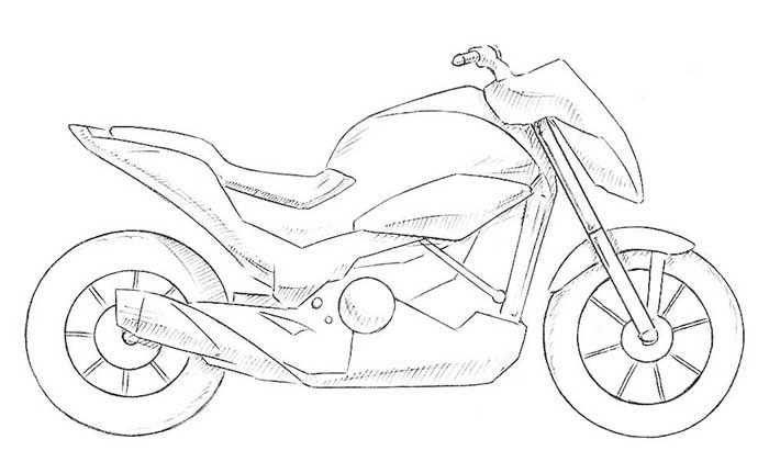 Как нарисовать мотоцикл легко и просто для ребенка