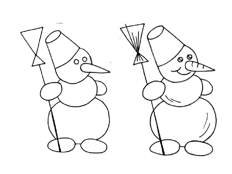 Как нарисовать снеговика карандашом поэтапно для детей